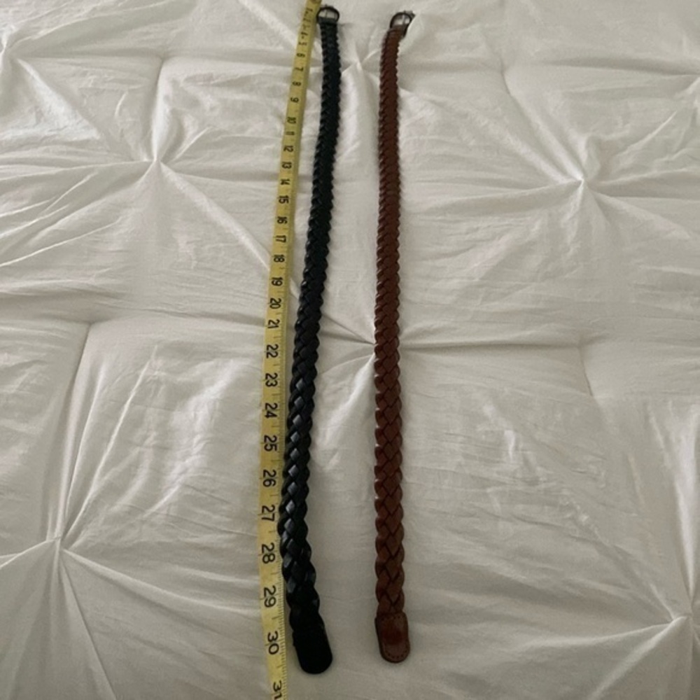 Set of 2 belts‎ brown and black each 30” long - Picture 3 of 3